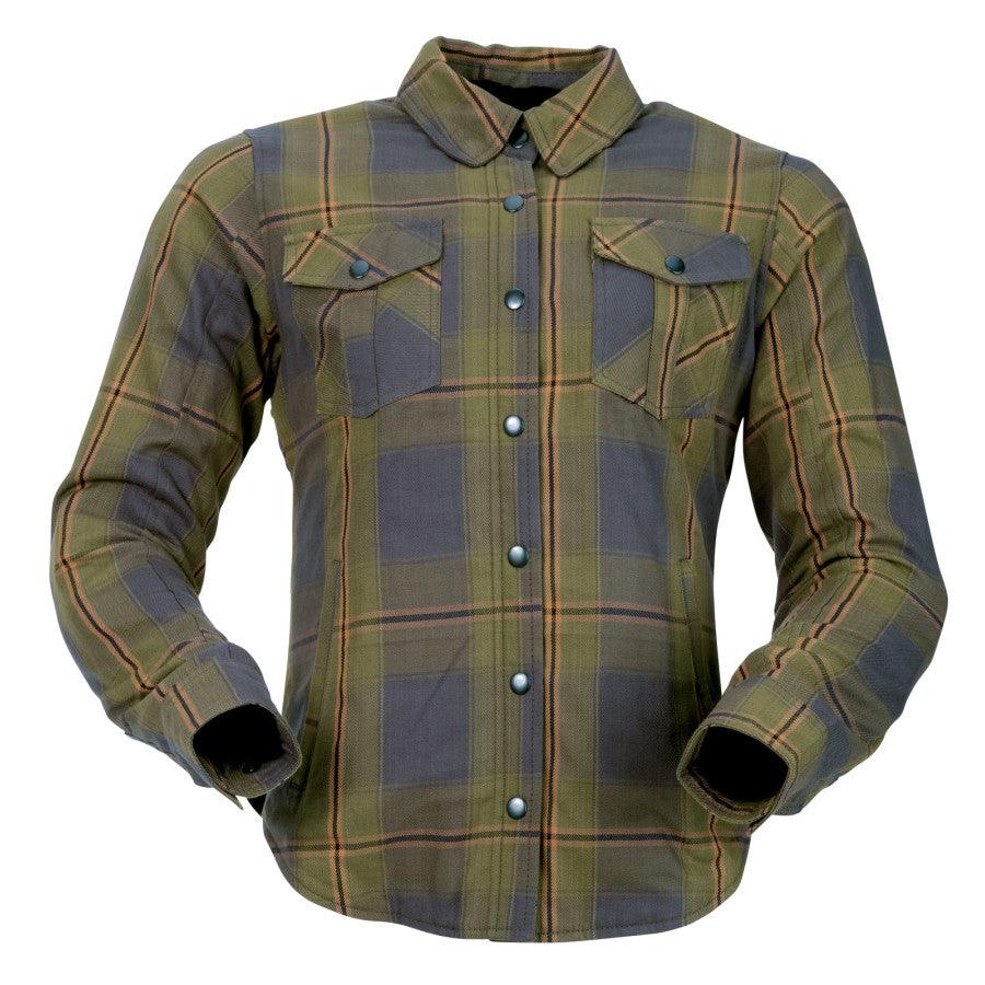 Z1R Ashwood Women's Flannel Shirt - Olive - Motor Psycho Sport