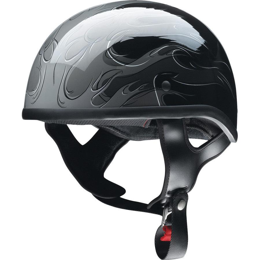 badass skull motorcycle helmets Z1R CC Beanie Helmet - Hellfire - Gray