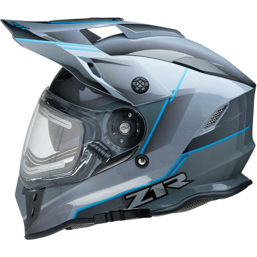 Z1R Range Bladestorm Snow Electric Helmet - Gray/Black/Blue - Motor Psycho Sport