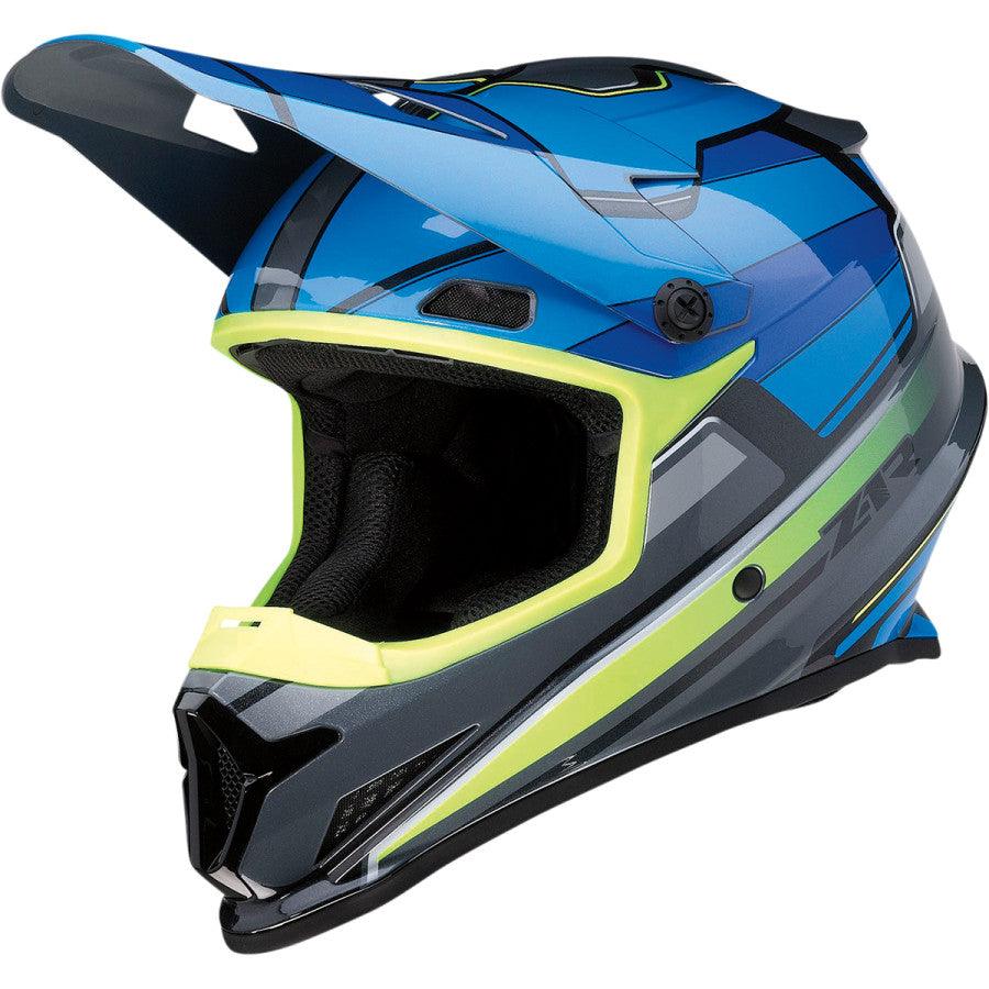 Z1R Rise MC Helmet - Blue/Hi-Viz - Motor Psycho Sport