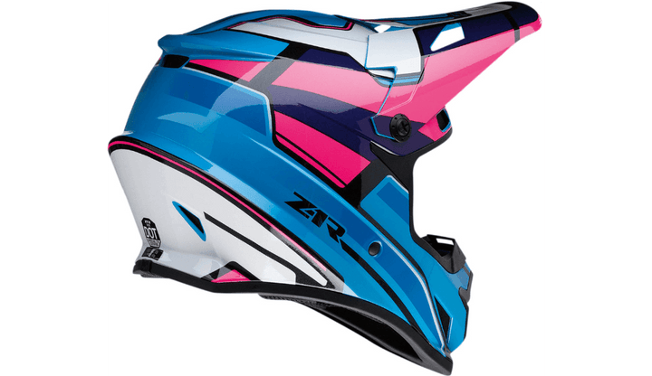 Z1R Rise MC Pink/Blue Helmet - Motor Psycho Sport