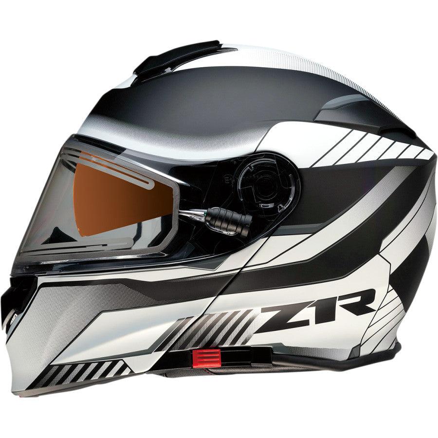 Z1R Solaris Modular Scythe Electric Shield Helmet - White/Black - Motor Psycho Sport
