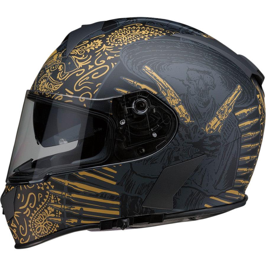 black and gold motorcycle helmets Z1R Warrant Sombrero Helmet