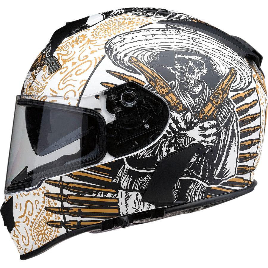 Z1R Warrant Sombrero Helmet - White/Gold - Motor Psycho Sport