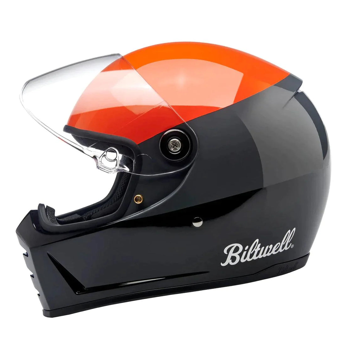 Biltwell Lane Splitter Helmet Podium Gloss Orange/Grey/Black - Motor Psycho Sport