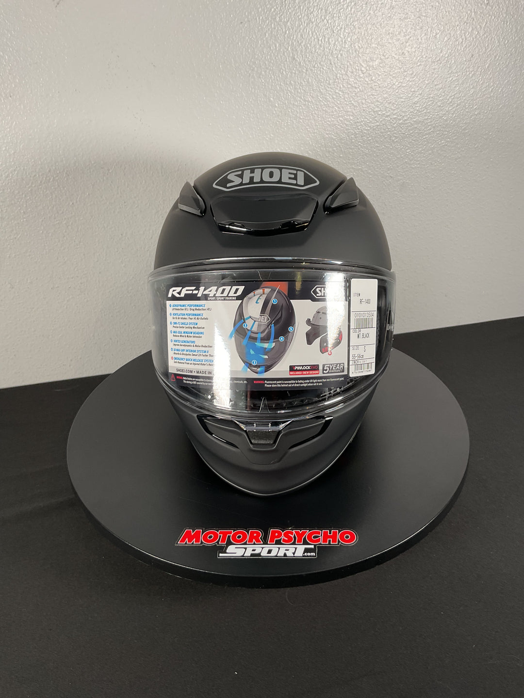 Shoei RF-1400 Helmet - Matte Black - Size Small - USED / OPEN BOX