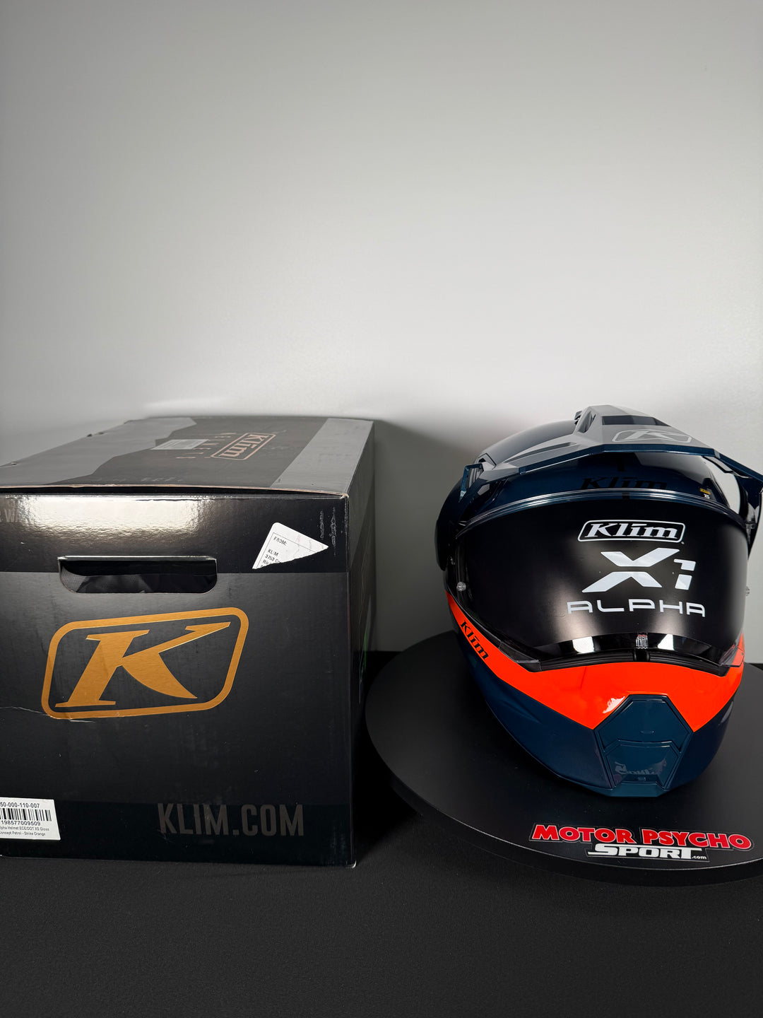 KLIM X1 ALPHA HELMET ECE/DOT-GLOSS CONCEPT PETROL - STRIKE ORANGE - Size XS - OPEN BOX