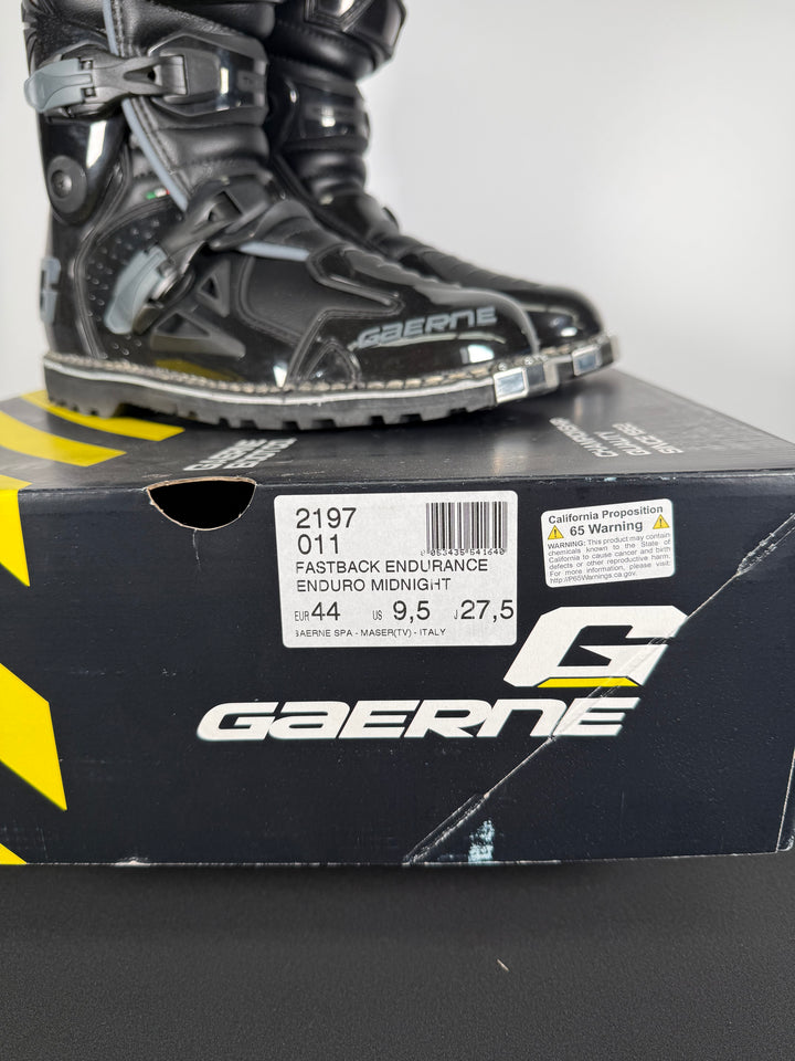 Gaerne Fastback Endurance Enduro Boots - Midnight - Size EU 44 / US 9.5 - OPEN BOX