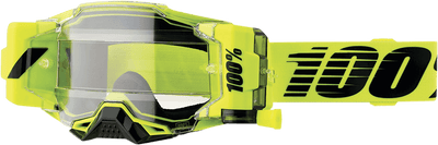 100% Armega Forecast Goggles - Nuclear Citrus Frame - Clear Lens - Motor Psycho Sport