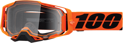 100% Armega Goggles - CW2 Orange/Black Frame - Clear Lens - Motor Psycho Sport