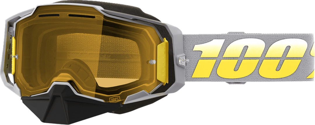 100% Armega Snow Goggles - Complex Frame - Yellow Lens - Motor Psycho Sport