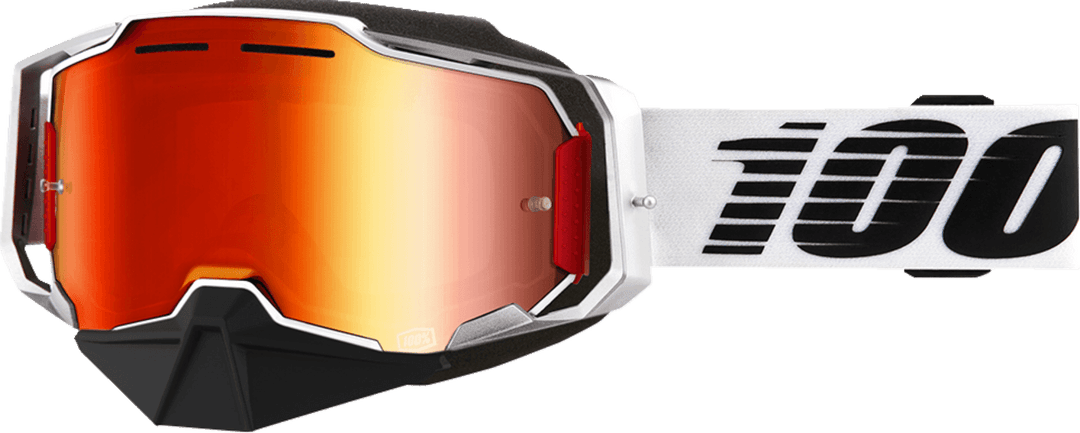 100% Armega Snow Goggles - Lightsaber Frame - Red Mirror Lens - Motor Psycho Sport