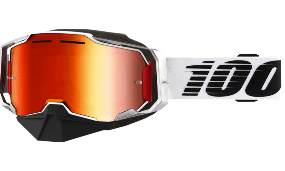 100% Armega Snow Goggles - Lightsaber Frame - Red Mirror Lens - Motor Psycho Sport