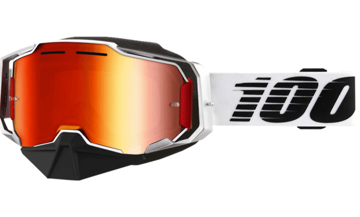 100% Armega Snow Goggles - Lightsaber Frame - Red Mirror Lens - Motor Psycho Sport