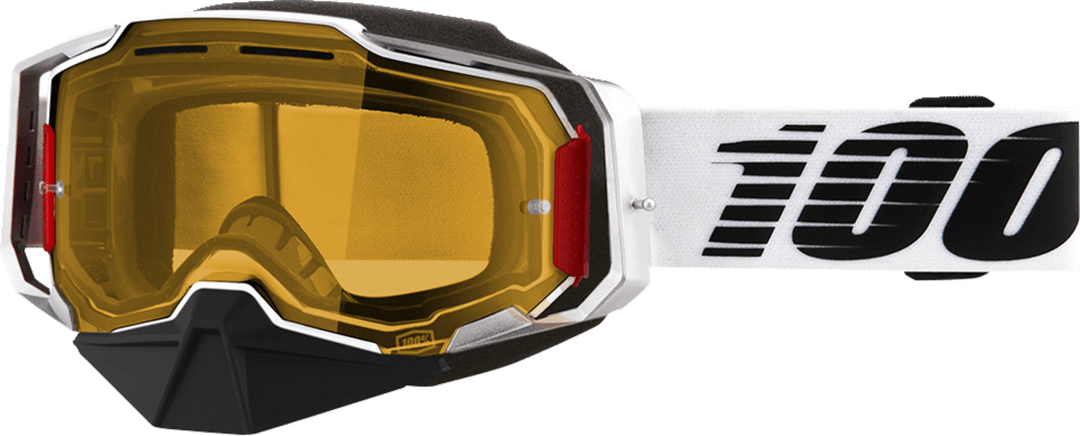 100% Armega Snow Goggles - Lightsaber Frame - Yellow Lens - Motor Psycho Sport