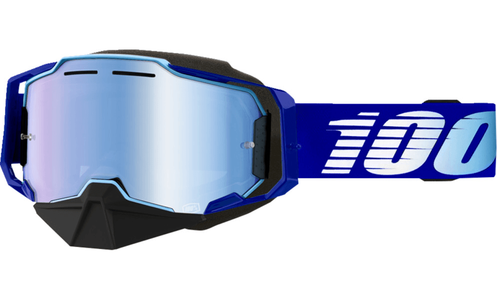 100% Armega Snow Goggles - Royal Frame - Blue Mirror Lens - Motor Psycho Sport
