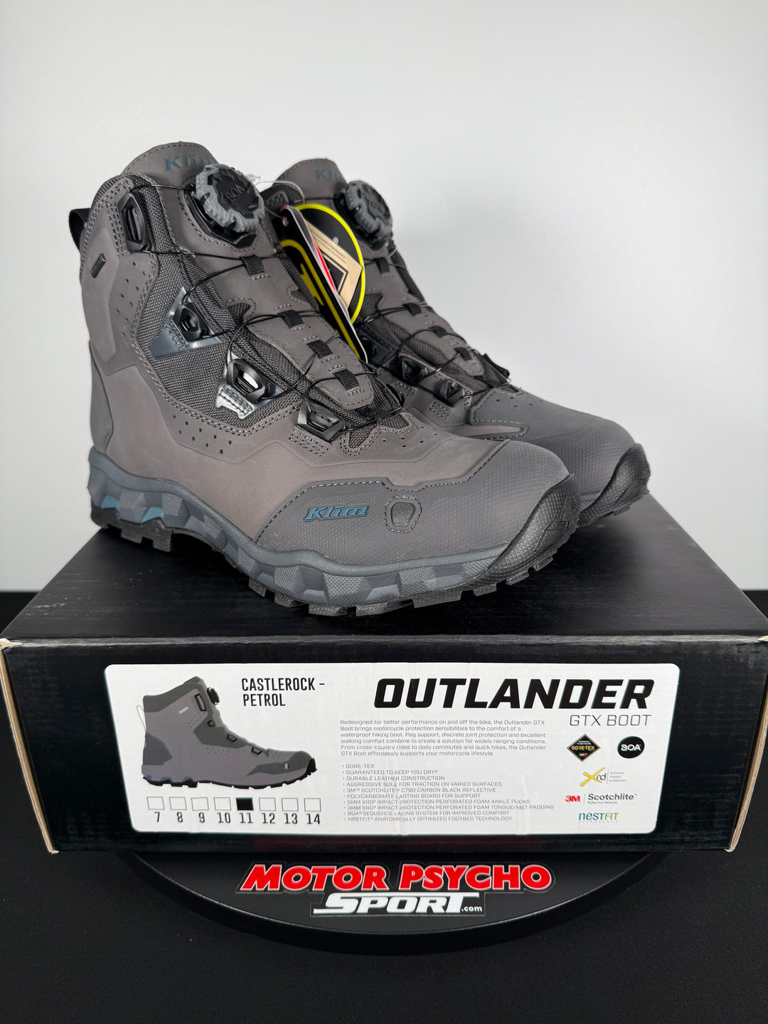 KLIM OUTLANDER GTX BOOT - CASTLEROCK - PETROL - Size 11 - OPEN BOX