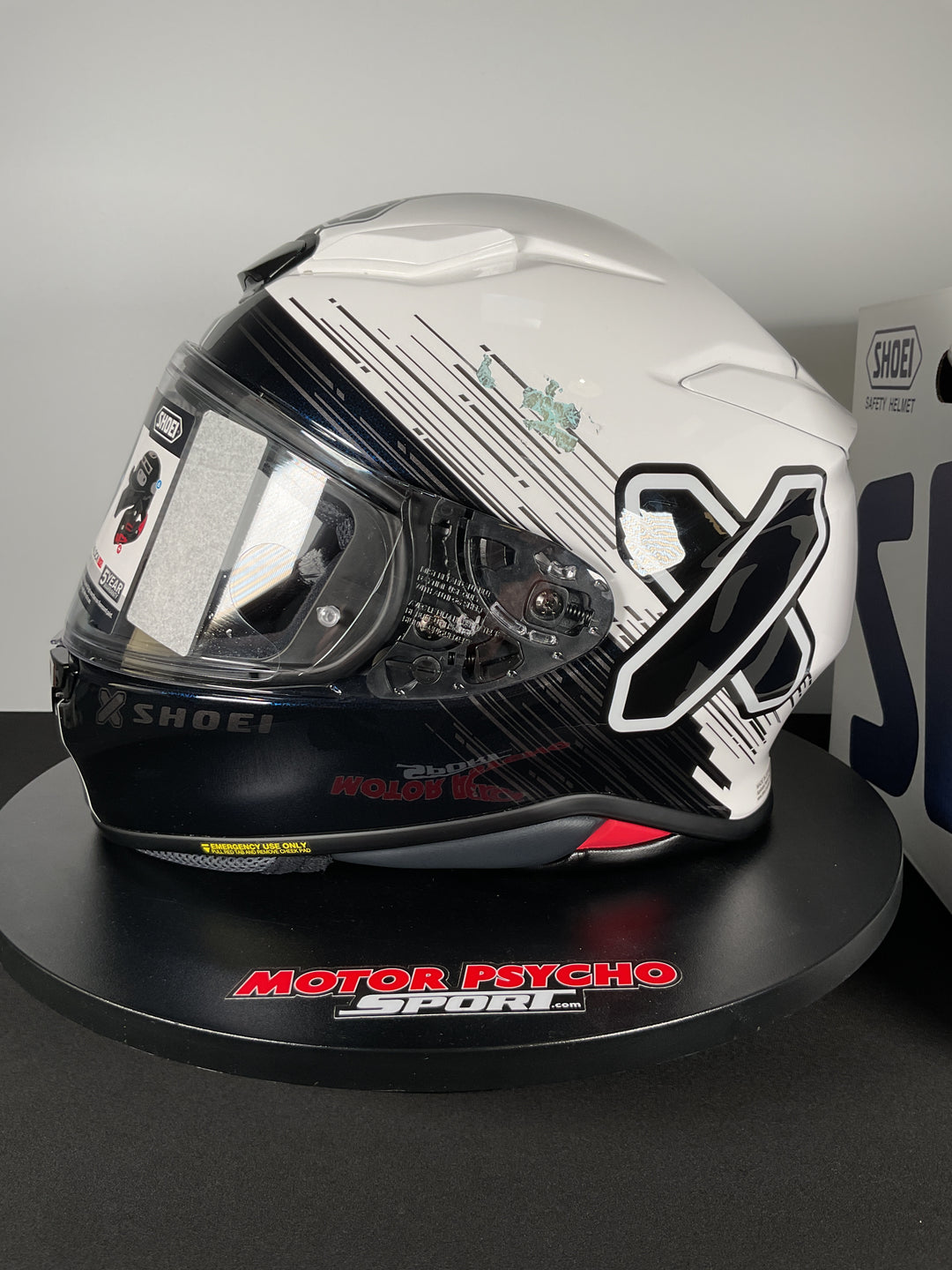 Shoei RF-1400 Ideograph Helmet - TC-6 White/Black - Size L - Used Fair Blem