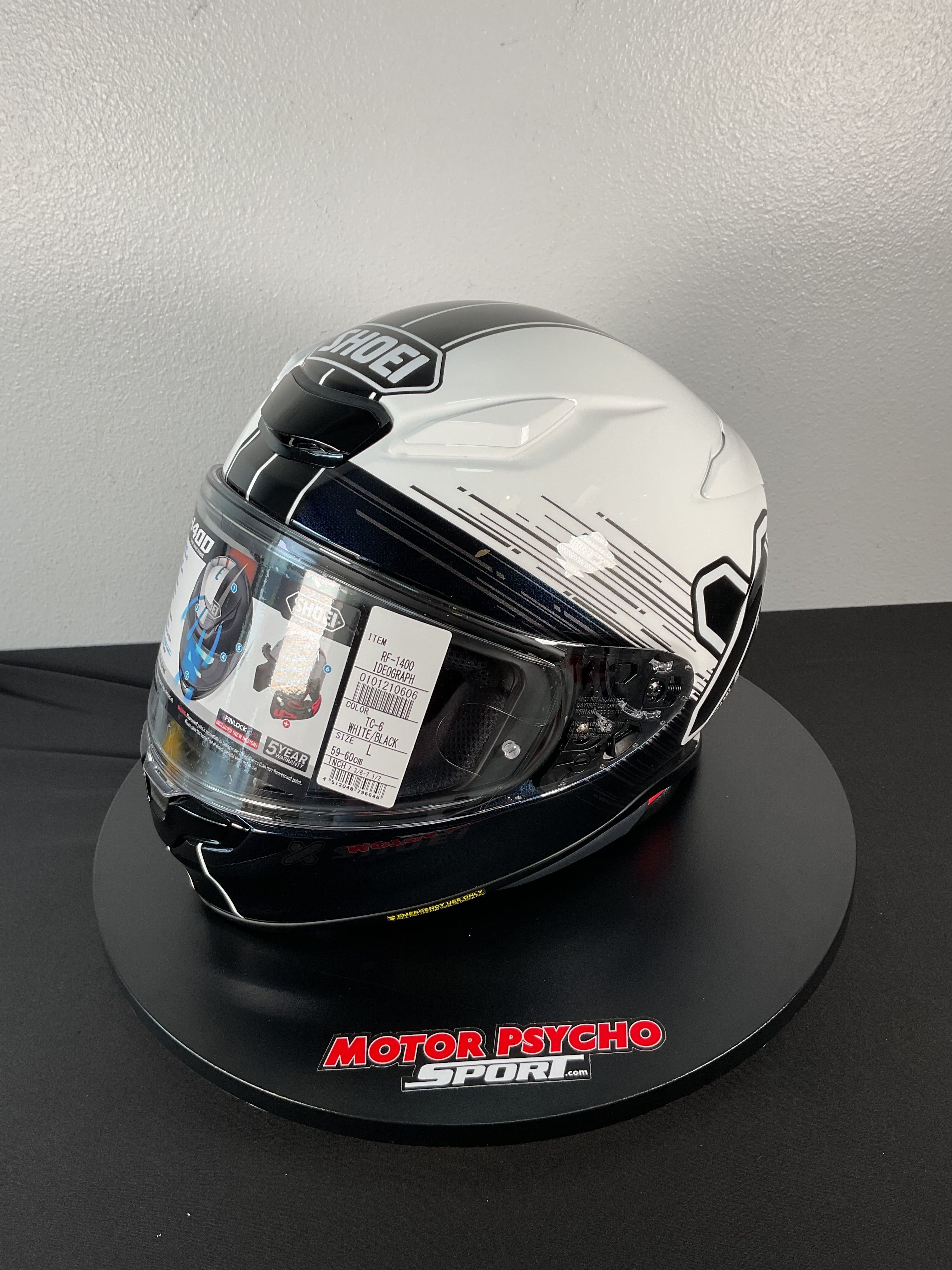 Shoei RF-1400 Ideograph Helmet - TC-6 White/Black - Size Large