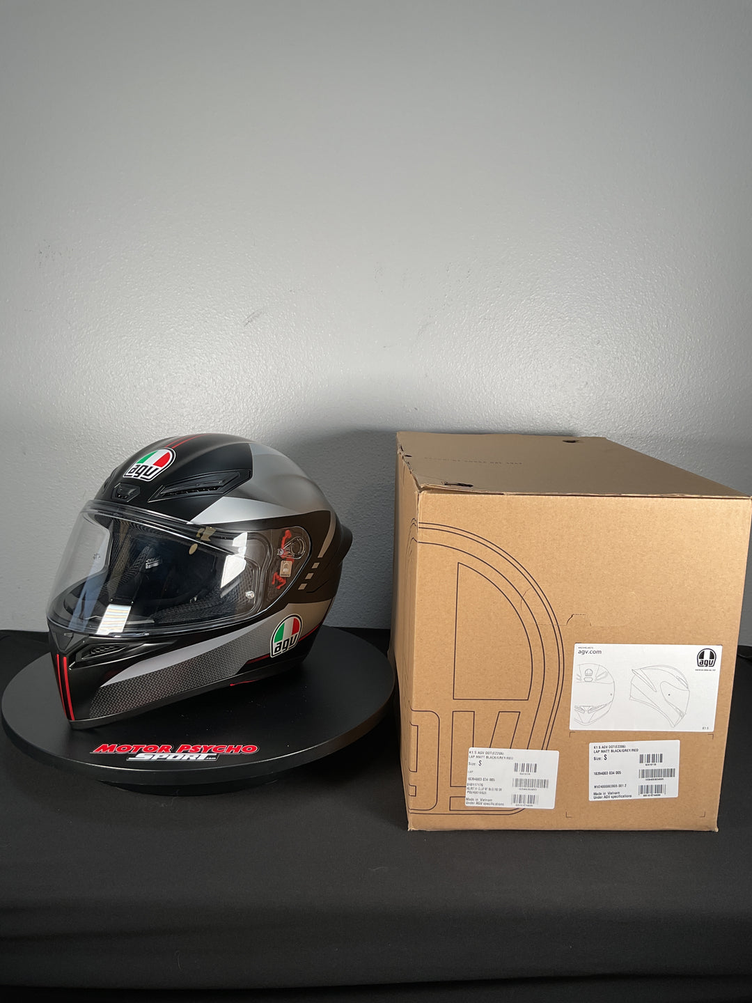 AGV K1 S Helmet - Lap Matte Black/Grey/Red - Size Small - Used Like New