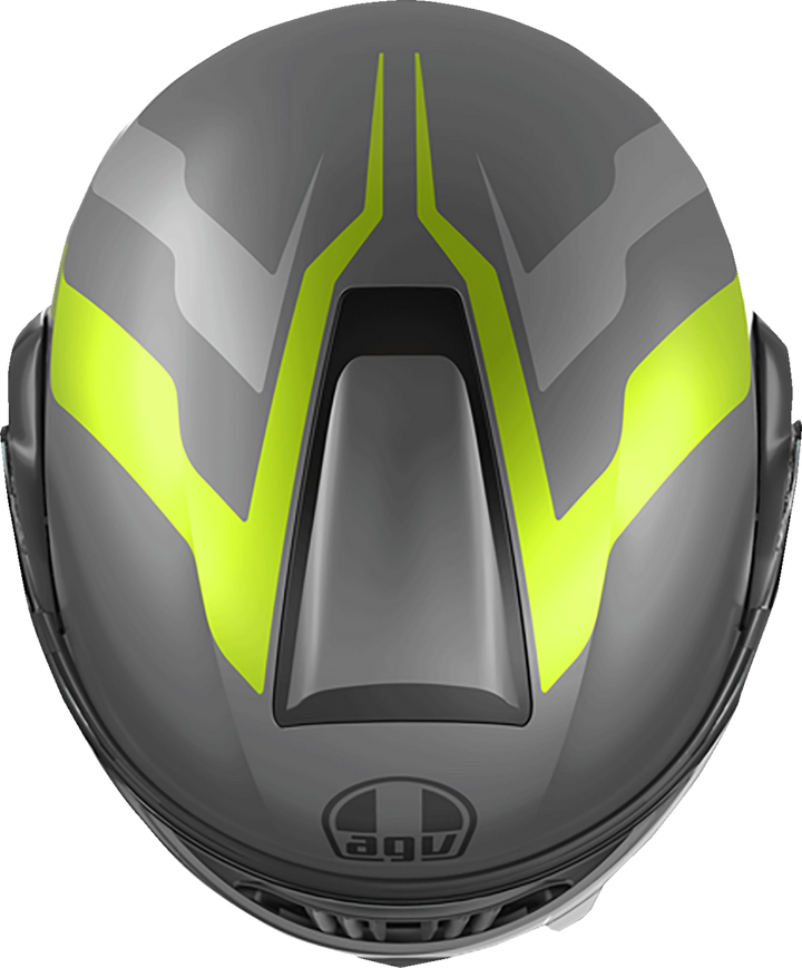AGV Streetmodular Helmet - Resia Matte Grey/Black/Yellow Fluo