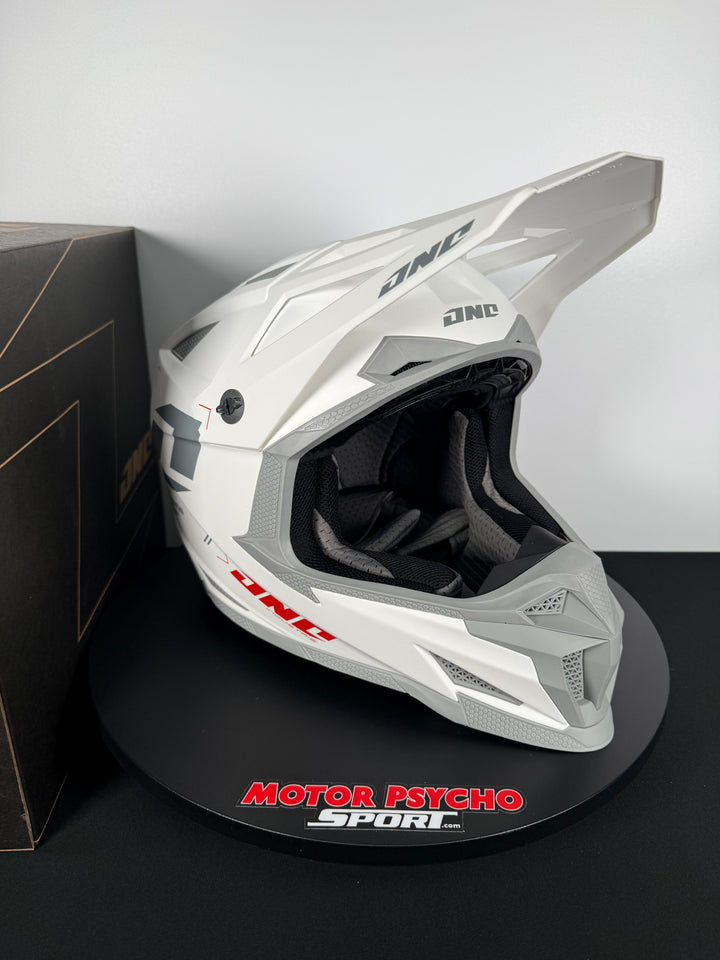 One Industries X-297 HELMET - FOCUS WHITE/GRAY - Size XL - OPEN BOX