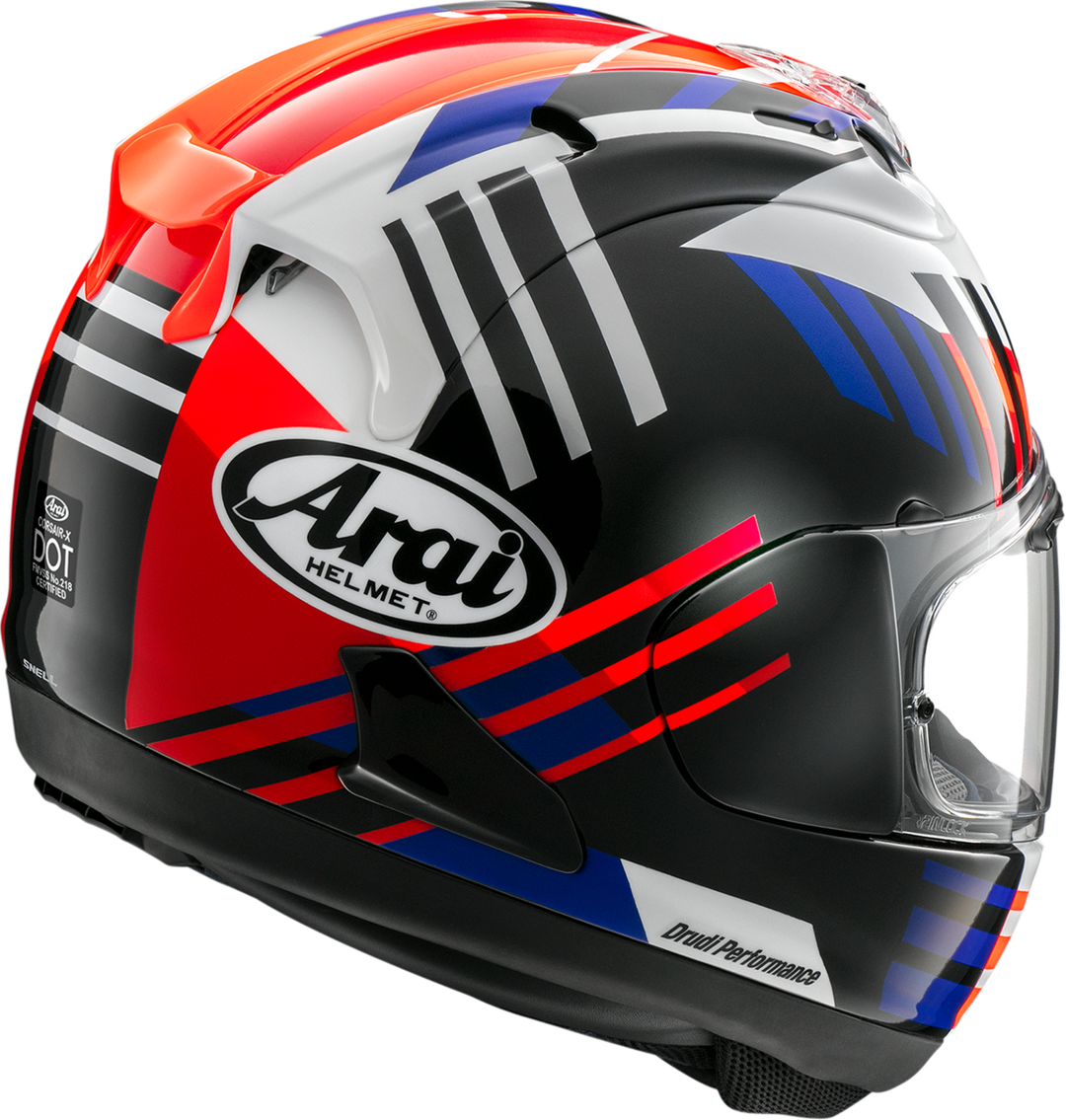 arai cbr helmet XD-5 Africa Twin Large Blue feeds two central 10 mm intake ports Arai Corsair-X IOM TT 2025