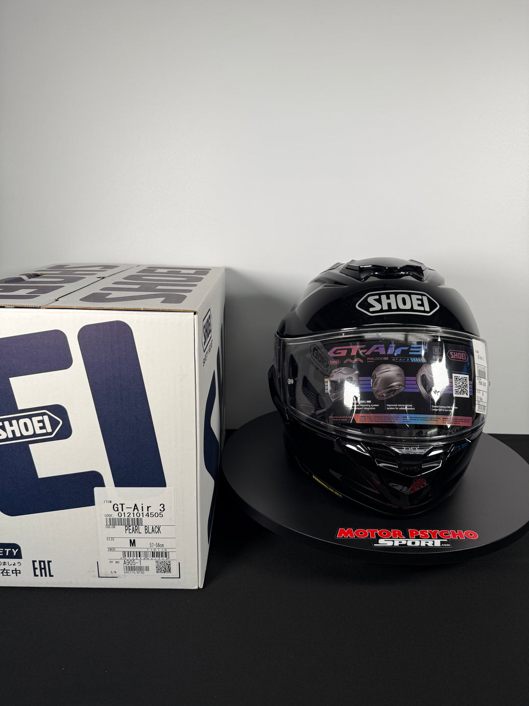 Shoei GT-Air 3 Helmet - Pearl Black - Size Medium - USED / LIKE NEW