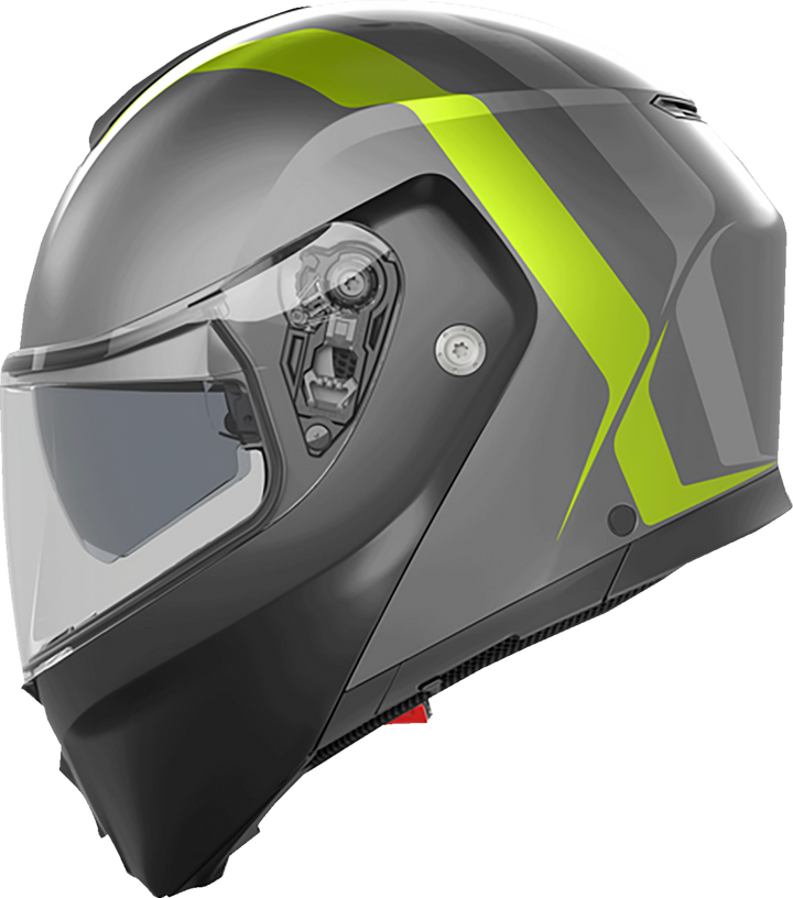 AGV Streetmodular Helmet - Resia Matte Grey/Black/Yellow Fluo