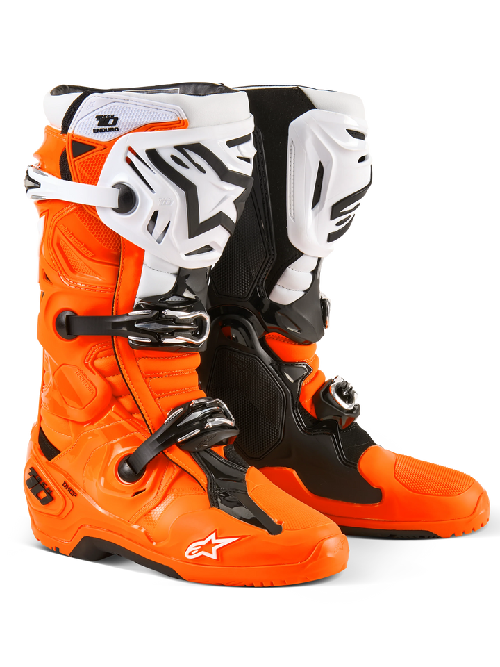 Alpinestars Tech 10 Enduro Boots - Orange Fluo/Black/White