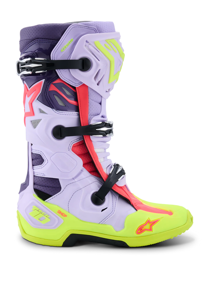 Alpinestars Tech 10 Supervented Boots - Purple/Yellow Fluo/Diva Pink