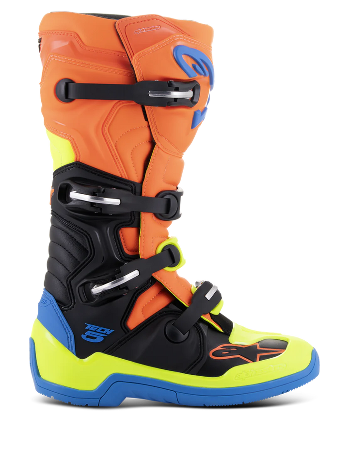 Alpinestars Tech 5 Boots - Orange Fluo/Enamel Blue/Yellow Fluo - CLOSEOUT