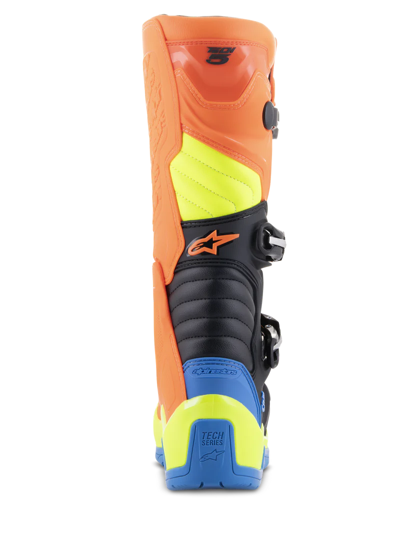 Alpinestars Tech 5 Boots - Orange Fluo/Enamel Blue/Yellow Fluo - CLOSEOUT
