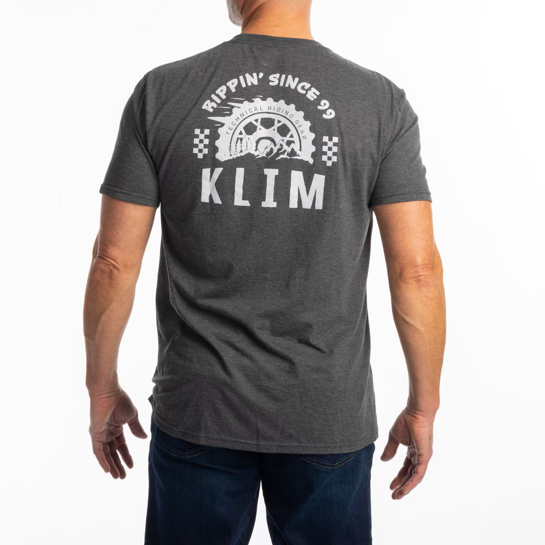 KLIM RIPPIN' TRI-BLEND TEE - HEATHERED CHARCOAL - HIGH-RISE