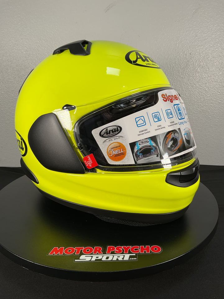 Arai Signet-X Helmet - Fluorescent Yellow - Size XL - Used Like New