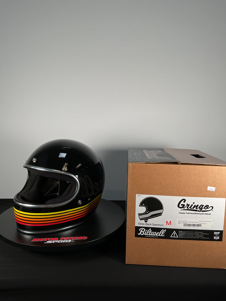 Biltwell Gringo ECE Helmet Gloss Black Spectrum - Size Medium -Used Like New