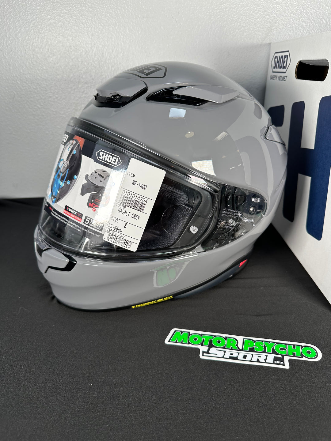 Shoei RF-1400 Helmet - Gloss Basalt Gray - Size Small - USED / OPEN BOX