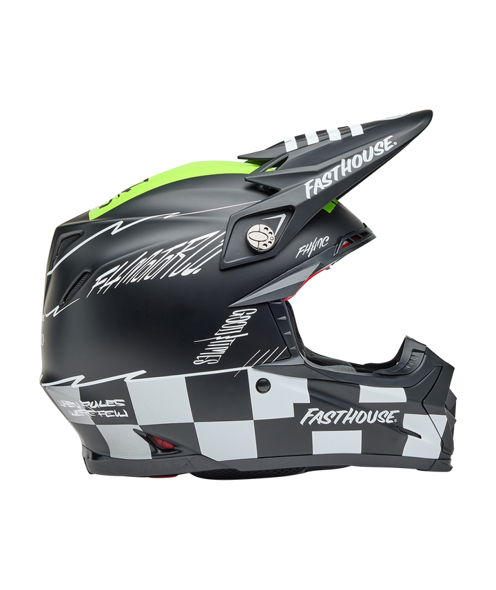 Bell Moto-9S Flex Helmet - Fasthouse Smoke bomb Matte/Gloss Black/Hi-Viz - Size Large - OPEN BOX