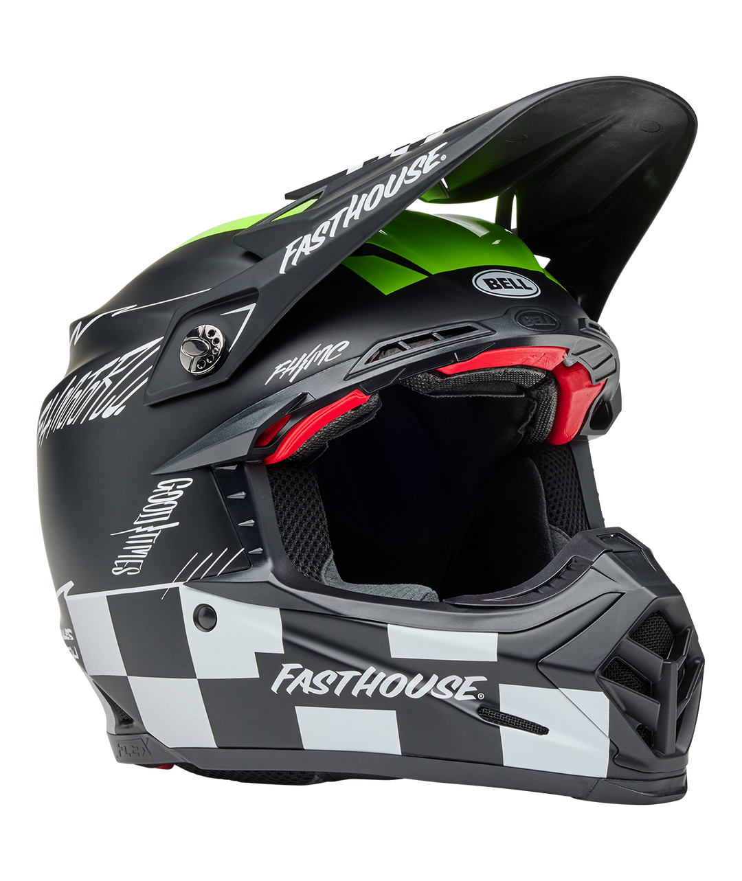 Bell Moto-9S Flex Helmet - Fasthouse Smoke bomb Matte/Gloss Black/Hi-Viz - Size Large - OPEN BOX