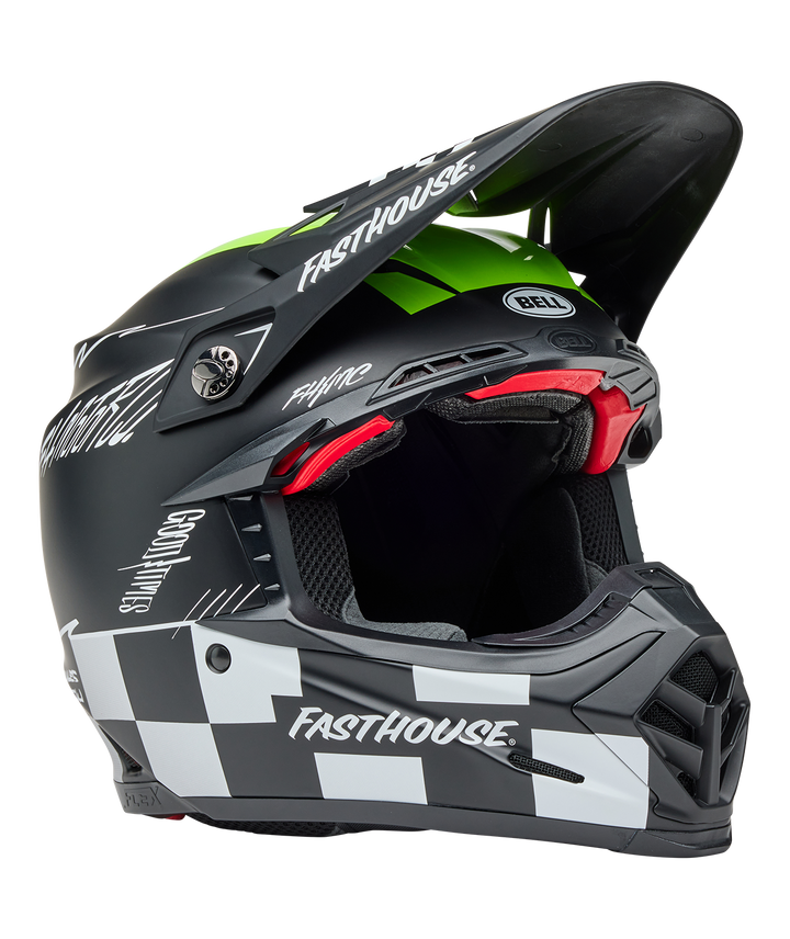 Bell Moto-9S Flex Helmet - Fasthouse Smoke bomb Matte/Gloss Black/Hi-Viz - Size Large - OPEN BOX