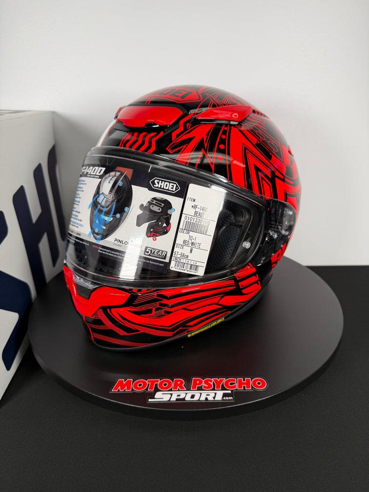 Shoei RF-1400 Helmet - Beaut TC-1 - Size Medium - USED / VERY GOOD - FINAL SALE / NO RETURNS