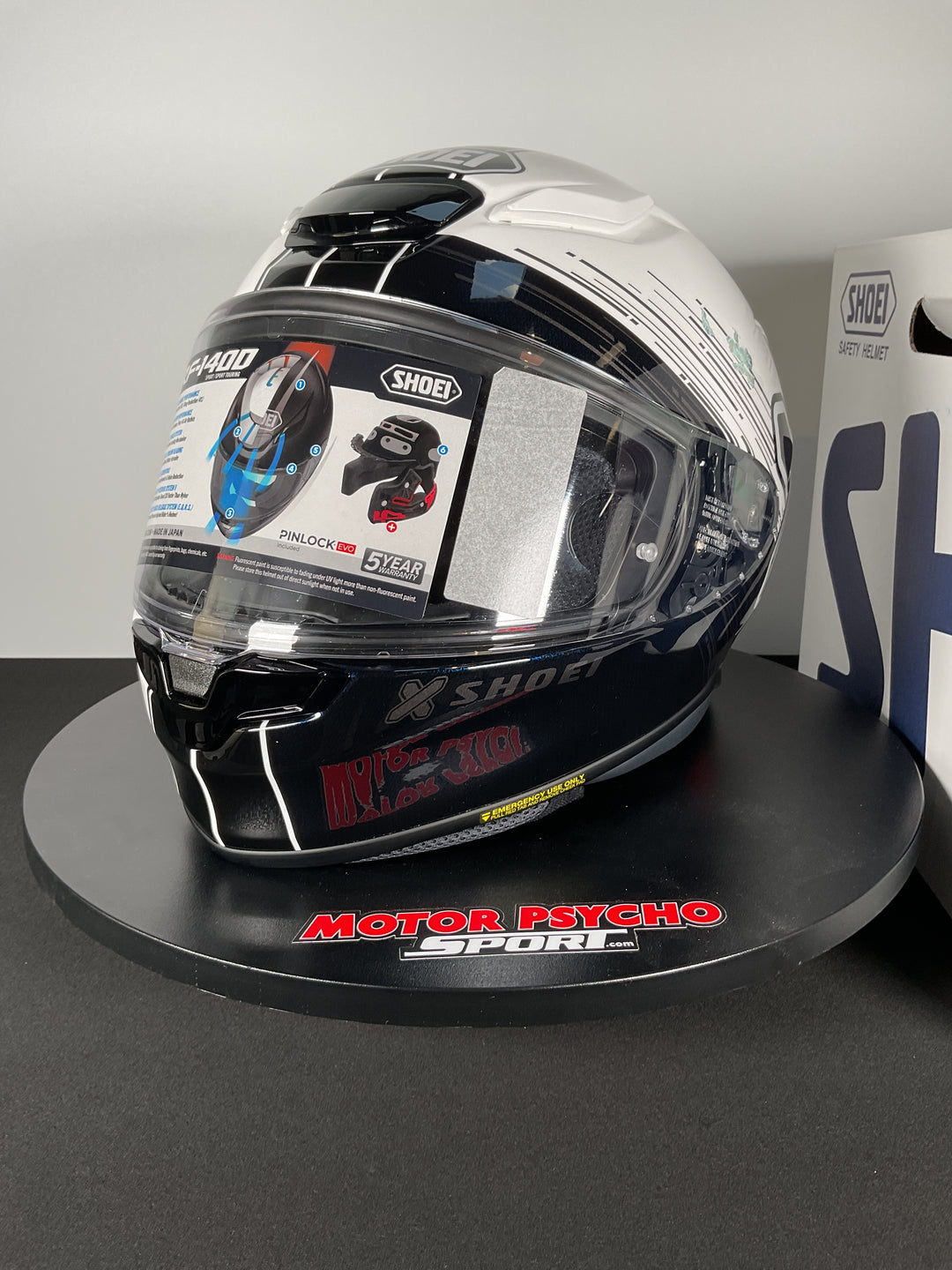 Shoei RF-1400 Ideograph Helmet - TC-6 White/Black - Size L - Used Fair Blem