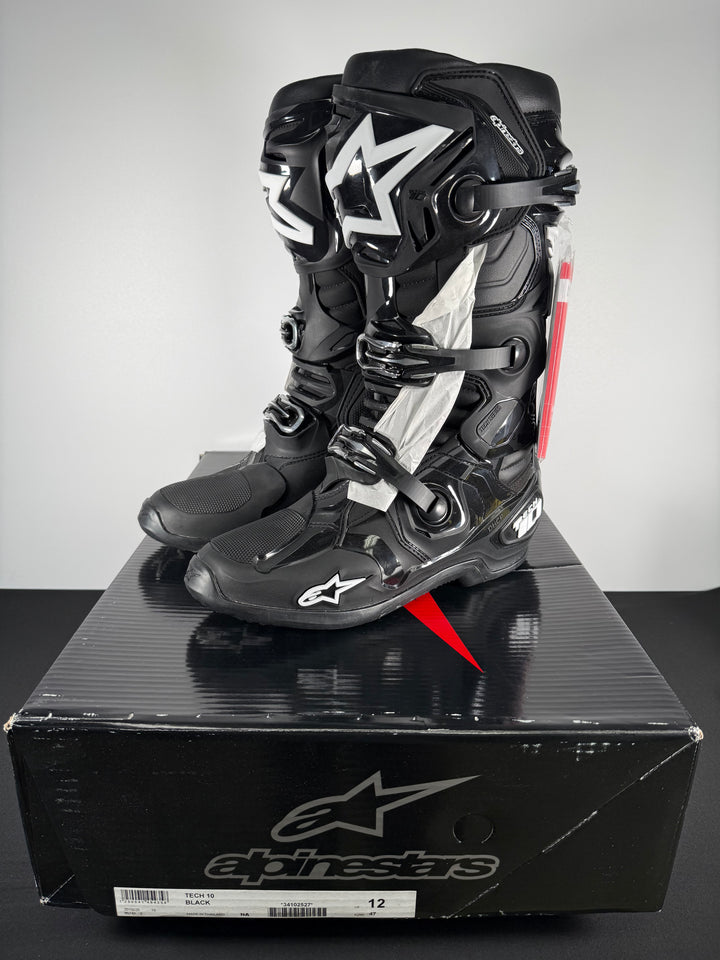 Alpinestars Tech 10 Boots - Black - Size Euro 47 / US 12 - OPEN BOX