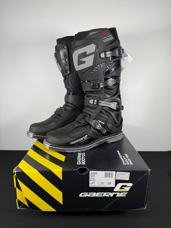 Gaerne SG-22 Boots - Black - Size Euro 47 / US 12 - OPEN BOX