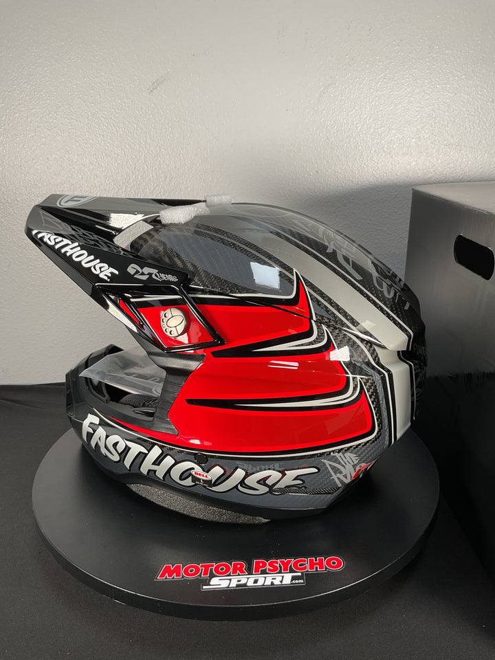 Bell Moto-10 Spherical Helmet - Fasthouse DID 25 Gloss Gray/Red - Size Large - OPEN BOX