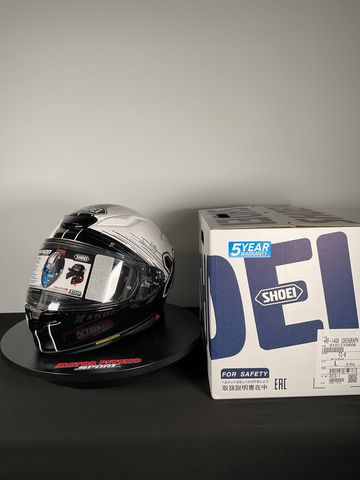 Shoei RF-1400 Ideograph Helmet - TC-6 White/Black - Size L - Used Fair Blem