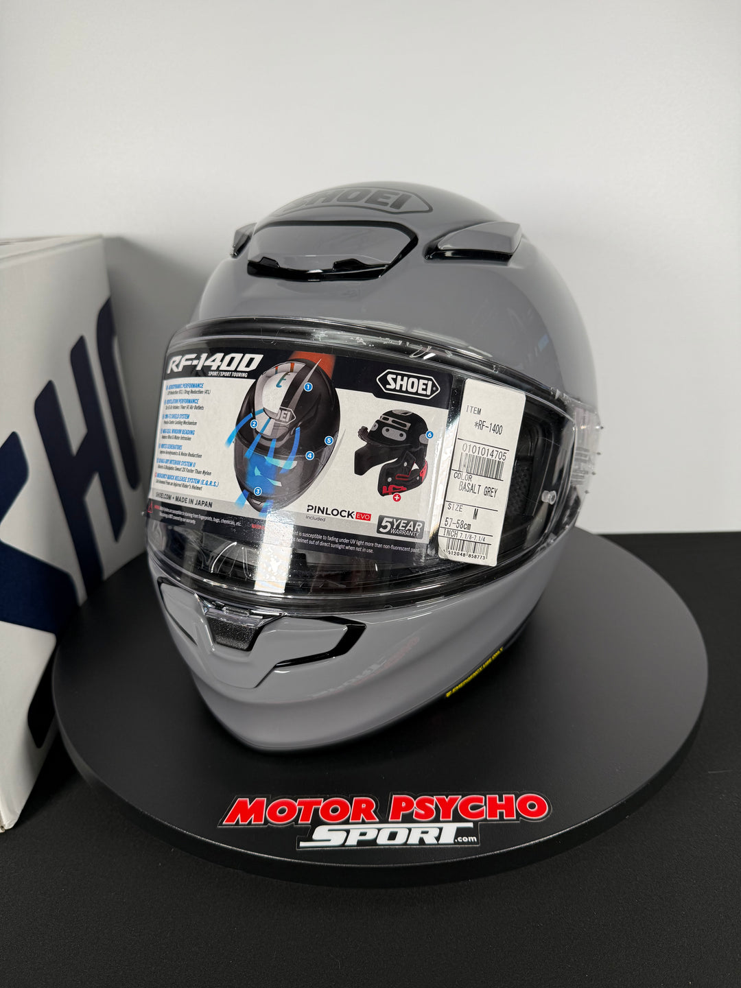 Shoei RF-1400 Helmet - Gloss Basalt Gray - Size M - USED / OPEN BOX #2