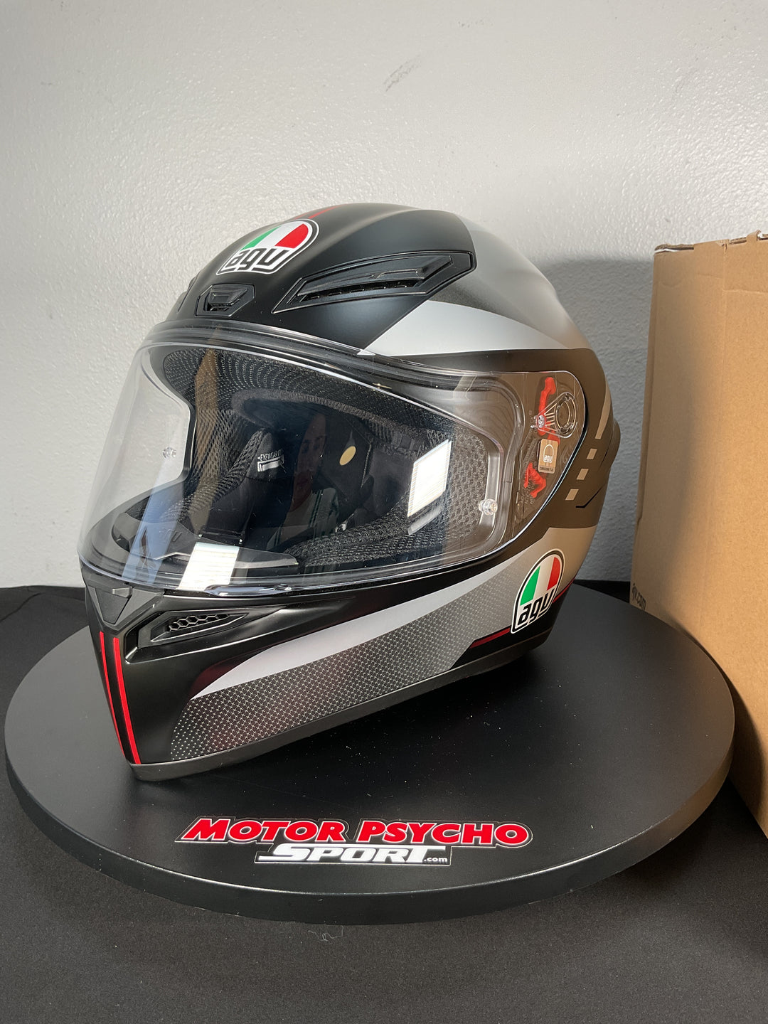 AGV K1 S Helmet - Lap Matte Black/Grey/Red - Size Small - Used Like New