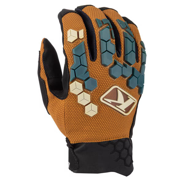KLIM DAKAR GLOVE - GOLDEN BROWN - PETROL