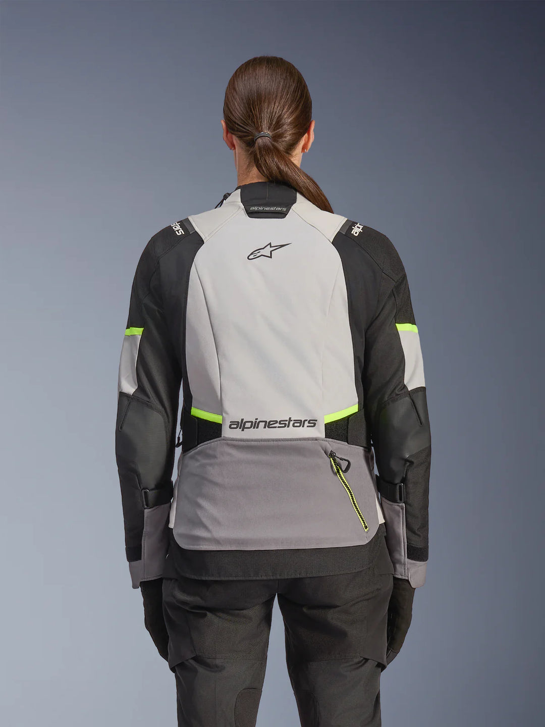 Alpinestars Stella Andes V4 Drystar Women's Jacket - Ice Grey/Dark Grey/Grey Black/Yellow Fluo